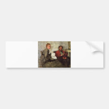 Edgar Degas - Voilinist et femme avec le cahier de Autocollant Pour Voiture