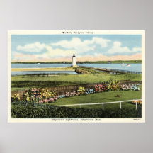 Edgartown Lighthouse Martha's Vineyard c1925 Print