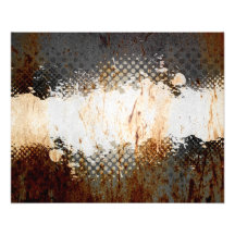 Edgy Urban Rust with Paint Splatter Layout Photographic Print
