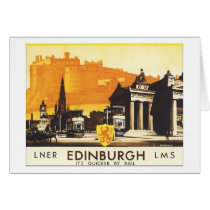 Edinburgh Vintage Travel Poster Card