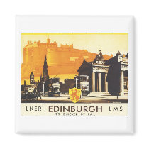 Edinburgh Vintage Travel Poster Refrigerator Magnet