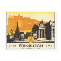 Edinburgh Vintage Travel Poster Post Cards