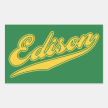 Edison Script Rectangle Stickers