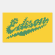 Edison Script Rectangular Sticker