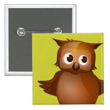 Editable Background - Cute Brown Owl Pin