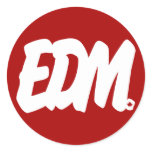 EDM Letters Round Stickers