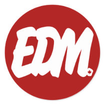 EDM Letters Round Stickers