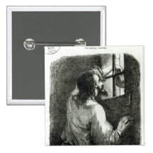 Edmond Dantes imprisoned in the Chateau d'If Pinback Button