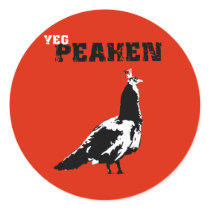 Ednton Peahen Round Sticker