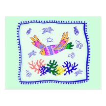 Édredon de poissons de vol cartes postales