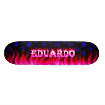 Eduardo pink fire Skatersollie skateboard.