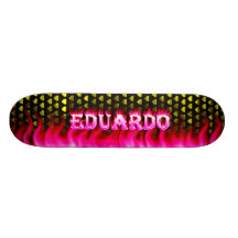 Eduardo pink fire Skatersollie skateboard.