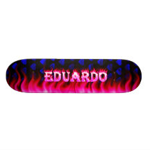 Eduardo pink fire Skatersollie skateboard.