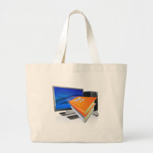 Education e-learning computer book concept bags