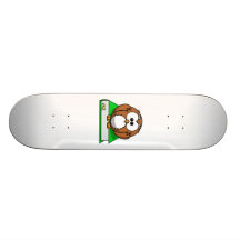 Education Owl on Green Book Skateboard