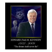 Edward Kennedy with Jack and Bobby posters