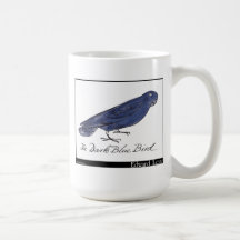Edward Lear's Dark Blue Bird Coffee Mugs