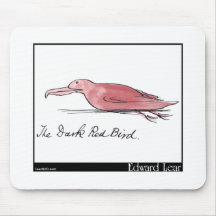 Edward Lear's Dark Red Bird Mouse Pad