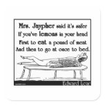 Edward Lear's Mrs. Jaypher Square Sticker