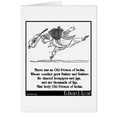 Edward Lear's Old Person of Ischia Limerick Card by edwardlear