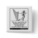 Edward Lear's Young Lady whose chin Limerick Pinback Button