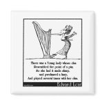 Edward Lear's Young Lady whose chin Limerick Fridge Magnets