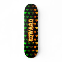 Edward skateboard fire and flames design.