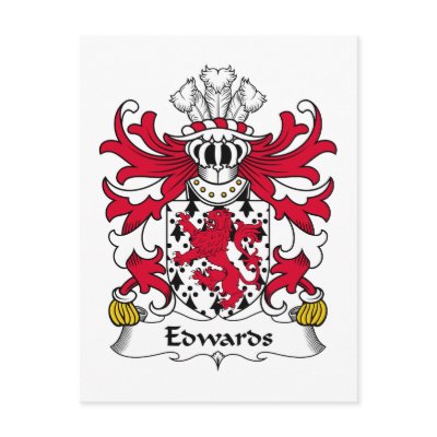 Edwards Family Crest Post Card by coatsofarms