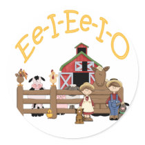 Ee I Ee I O on the Farm Sticker
