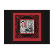 Eek!  Red & Black Halloween Spider & Web