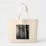 EERIE FOREST TREES LEAVES B&W TOTE BAG