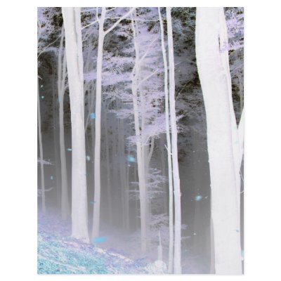 EERIE FOREST TREES LEAVES COLOR NEGATIVE by VoXeeD