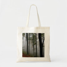 EERIE FOREST TREES LEAVES FULL FALL COLORS TOTE BAGS
