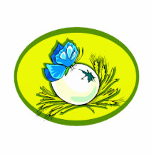 egg blue butterfly yellow oval design.png photo sculptures