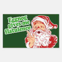 Eggnog Gives Me Flatulence Rectangular Sticker