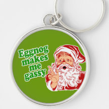 Eggnog Makes Santa Fart Key Chain