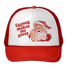 Eggnog Makes Santa Flatulent Mesh Hats