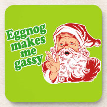 Eggnog Makes Santa Gassy Coasters