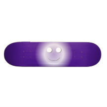 Eggplant Happy Face Glow Skate Deck