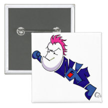 Eggplant Man Pinback Button