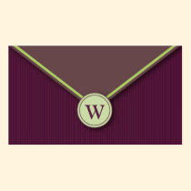 Eggplant Monogram Envelope Business Cards business cards