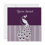 Eggplant Peacock Invitation