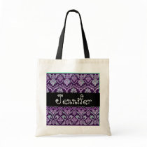 Eggplant Purple  Wedding Damask Bridesmaid Bag