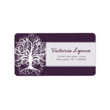 Eggplant Swirl Tree Return Address Label