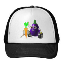 EggplantBot and CarrotBot Hats