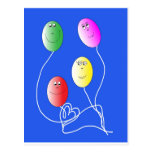 Eggs are coloured like a balloon postcards