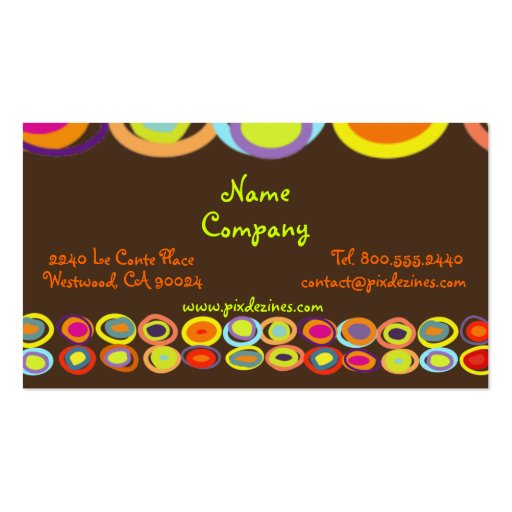 Eggs Profile Cards, colourful organic shapes Business Cards