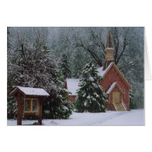 Église de Yosemite dans la neige Cartes De Vœux