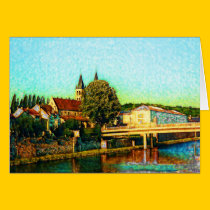 Église sur la rivière cartes
