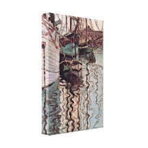 Egon Schiele - Sailing ships in rippling water Gallery Wrapped Canvas